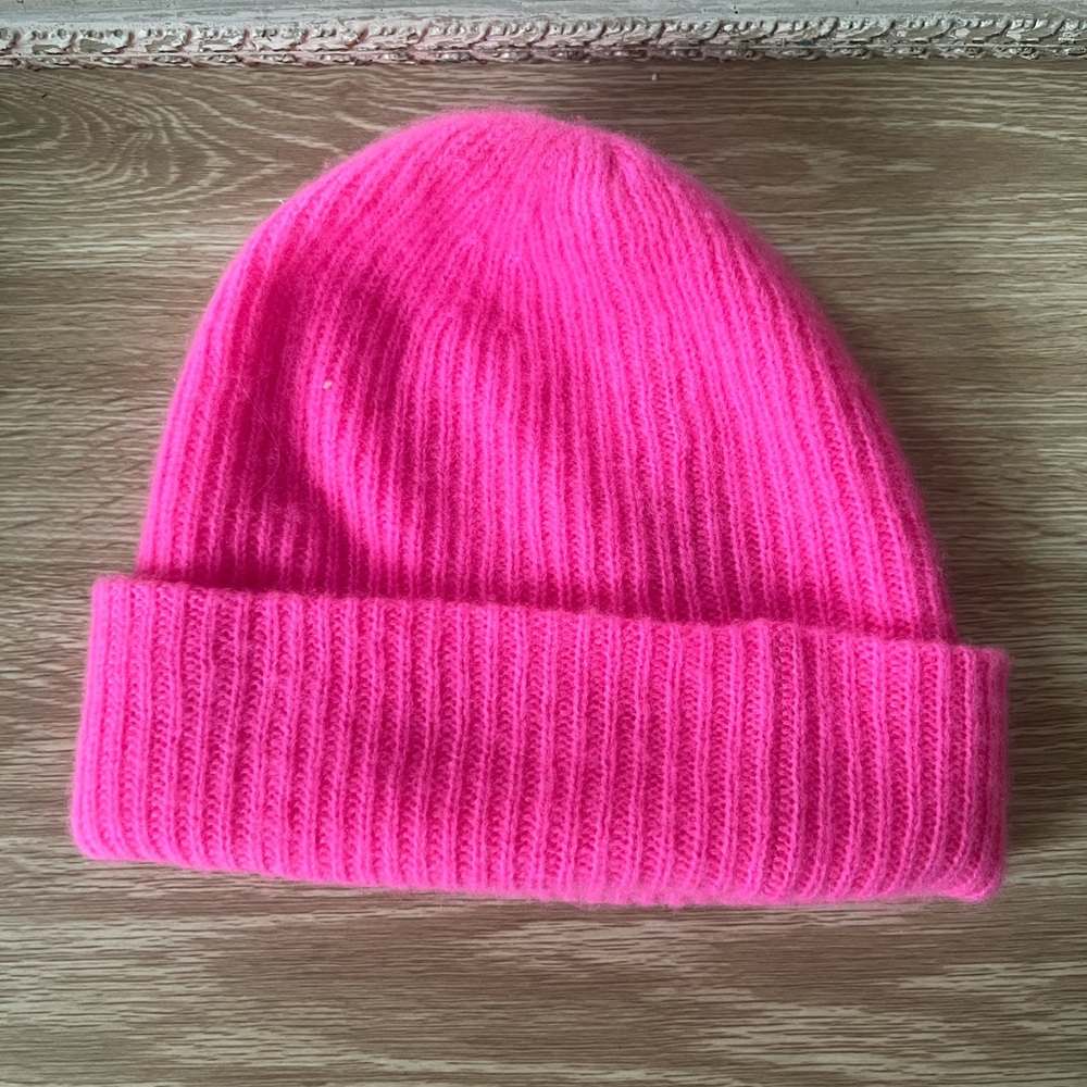 White + Warren Pink Beanie